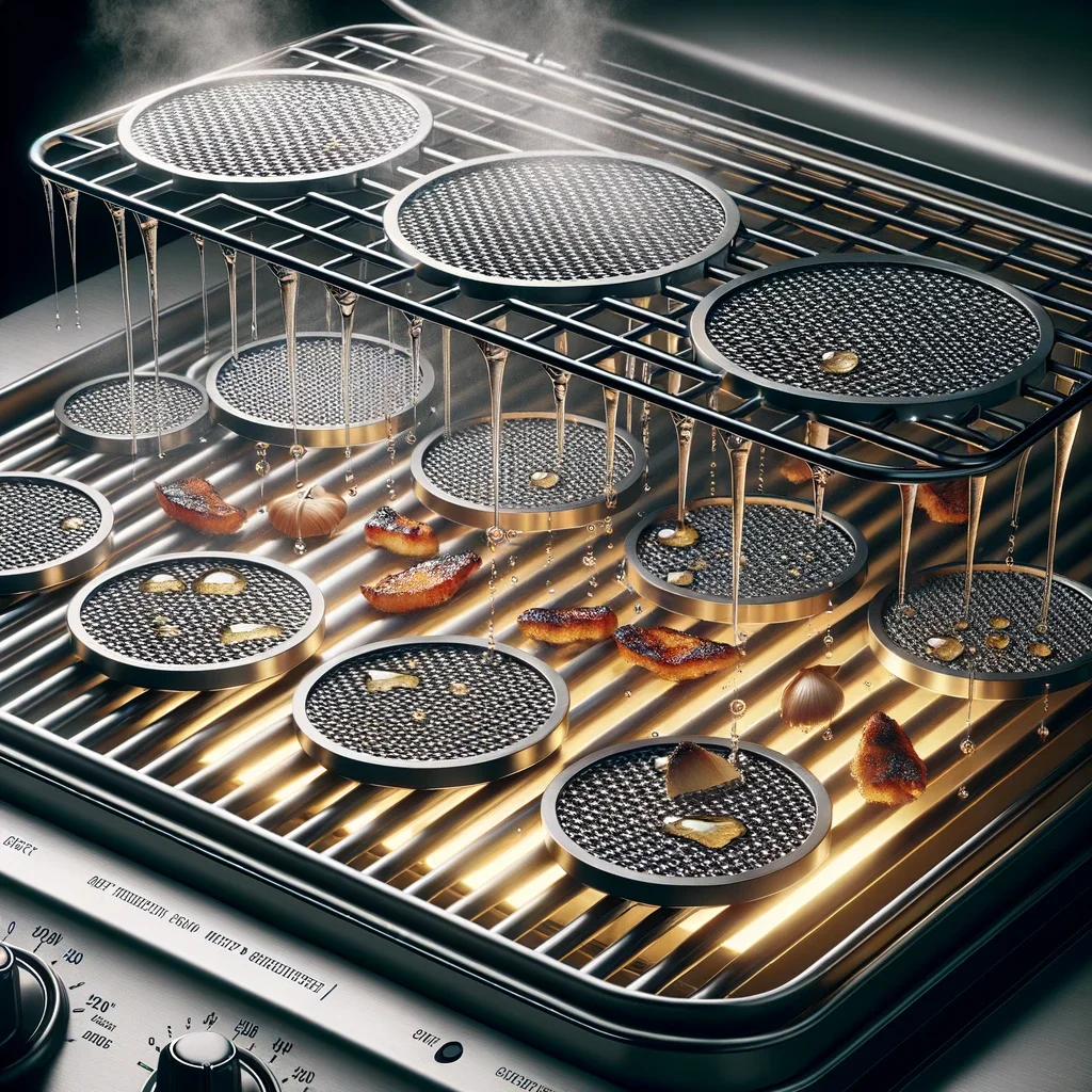 Diffusers In A Gas Grill. The Grill Is Open Displaying The Diffusers Or Heat Tents Which Are Positioned Above The Burners. The